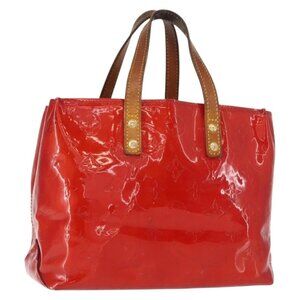 LOUIS VUITTON Monogram Vernis Reade PM Hand Bag Rouge
